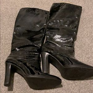 Michael Kors Black Patent Leather Boots